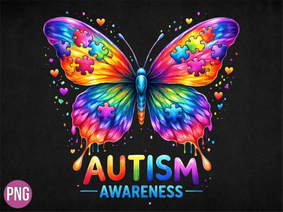 Download Autism Awareness Butterfly Rainbow PNG - Autism awareness Collection