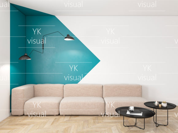 Download Interior with Geometric Print on Wall - Premium Resources