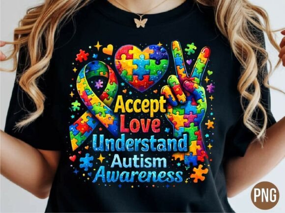 Download Autism Awareness Peace Love Accept PNG - Autism awareness Collection