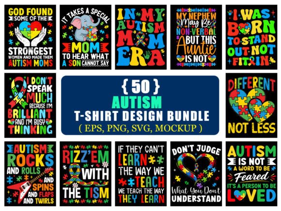 Download Autism Awareness T-Shirt Design Bundle - Autism awareness Collection