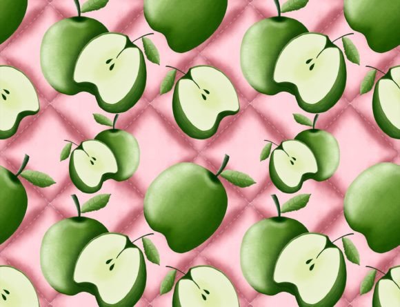 Download Green Apple Surface Pattern Design - Surface pattern design Collection
