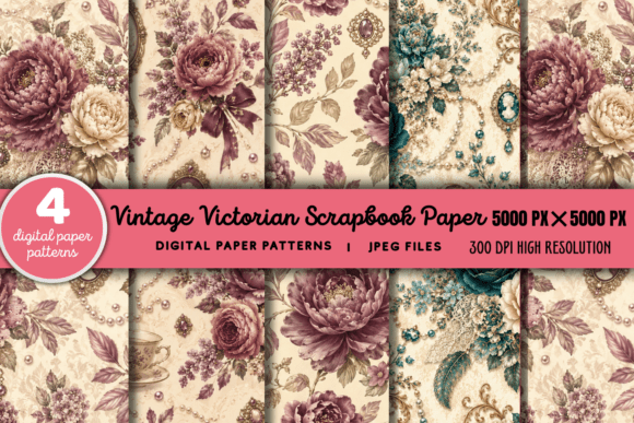 Download Vintage Victorian Scrapbook Pattern 3 - Scrapbook pattern Collection