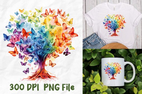 Download Autism Awareness Rainbow Butterfly Tree - Autism awareness Collection