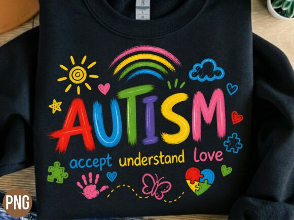 Download Autism Awareness Rainbow PNG Tshirt - Autism awareness Collection