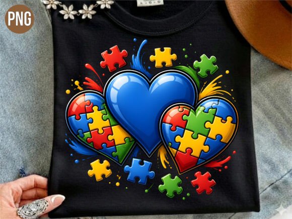 Download Autism Awareness Puzzle Hearts PNG - Autism awareness Collection