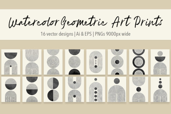 Download Abstract Watercolor Geometric Prints - Geometric print Collection
