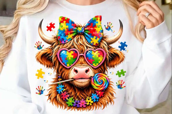 Download Autism Awareness Highland Cow PNG - Autism awareness Collection