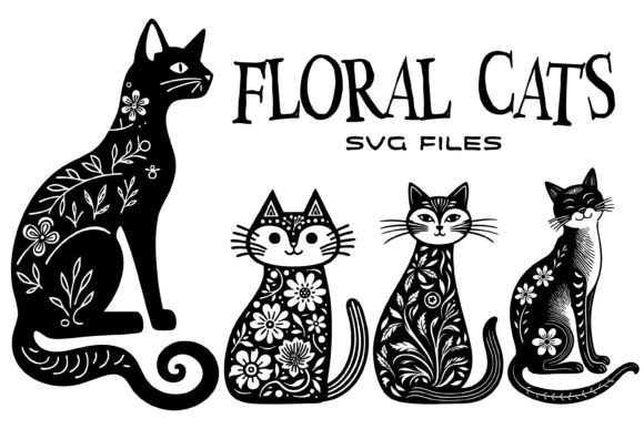 Download Floral Cats SVG Crafting Files - Crafting Collection